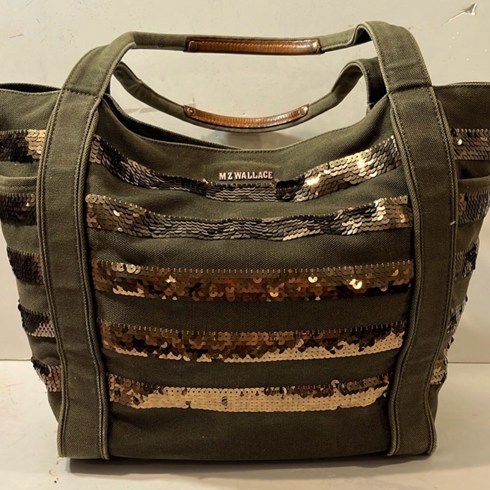 MZ Wallace Olive Sequin Tote